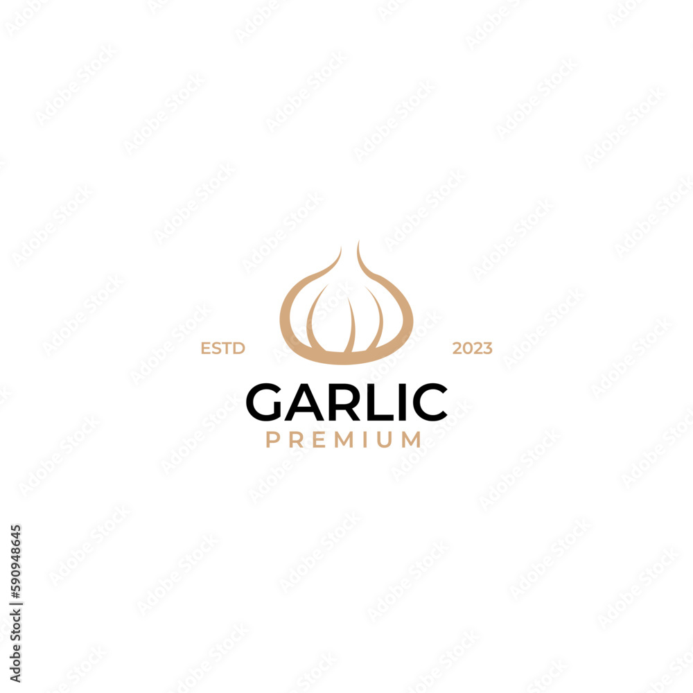 Vector garlic logo design concept illustration idea Vector garlic logo design concept illustration idea