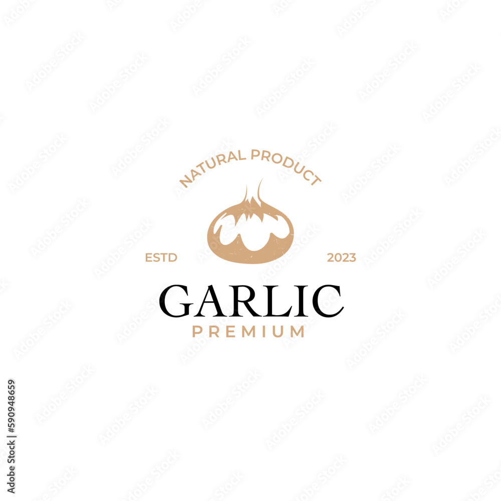 Vector garlic logo design concept illustration idea Vector garlic logo design concept illustration idea