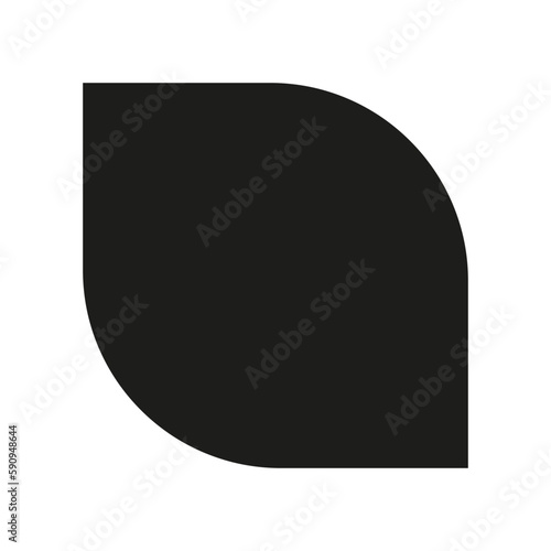 Abstract geometric shape, icon with corner effect. Vector illustration.