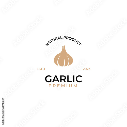 Vector garlic logo design concept illustration idea