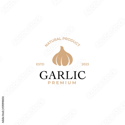 Vector garlic logo design concept illustration idea