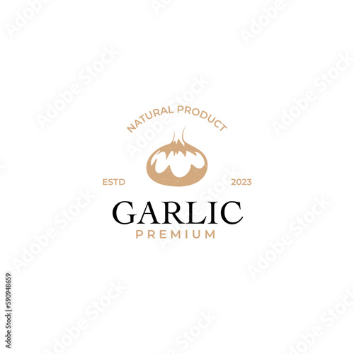Vector garlic logo design concept illustration idea