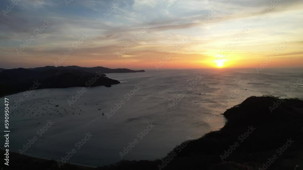 Aerial video of sunset in playas del coco (coco beach) Costa Rica Aerial video of sunset in playas del coco (coco beach) Costa Rica