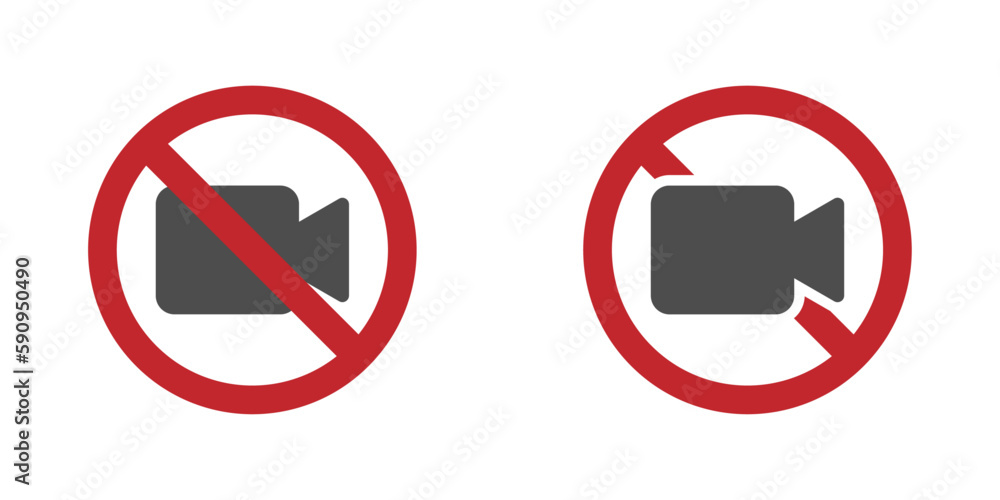 Don`t shoot video vector sign set Don`t shoot video vector sign set