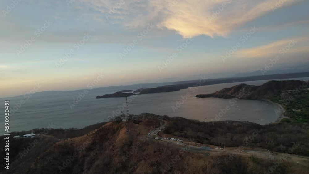 Aerial video of sunset in playas del coco (coco beach) Costa Rica Aerial video of sunset in playas del coco (coco beach) Costa Rica