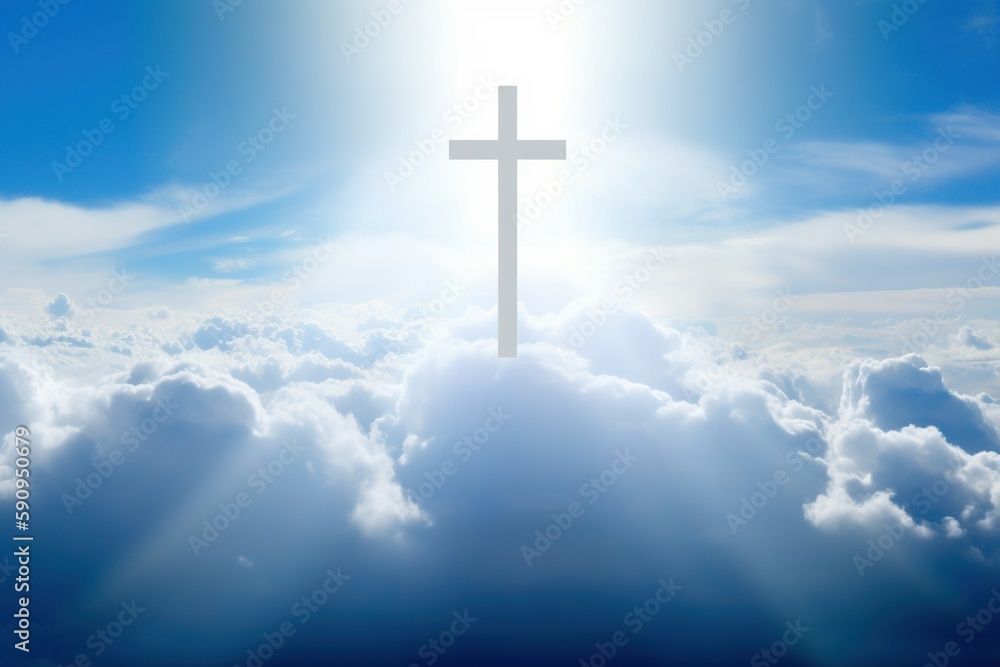 cross in the sky, the shining cross on clouds cross in the sky, the shining cross on clouds