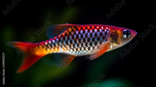 Close-up of a Colorful Cherry Barb Fish