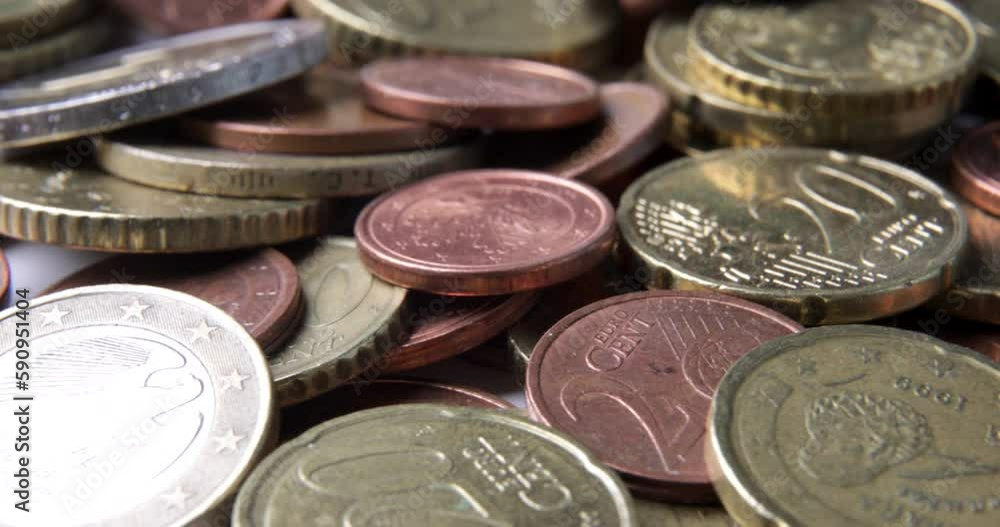 Heap of Euro coin cents change. Closeup. Heap of Euro coin cents change. Closeup.
