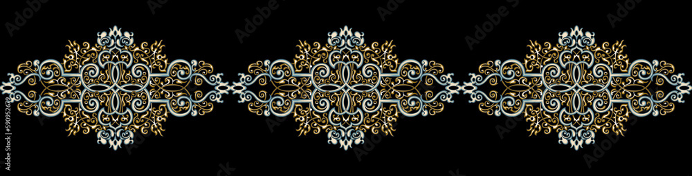Decorative elegant luxury design.Vintage elements in baroque, rococo style.Digital painting.Design for cover, fabric, textile, wrapping paper .