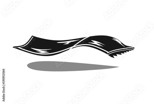 Flying carpet icon line isolated on white background. Flying carpet icon concept.