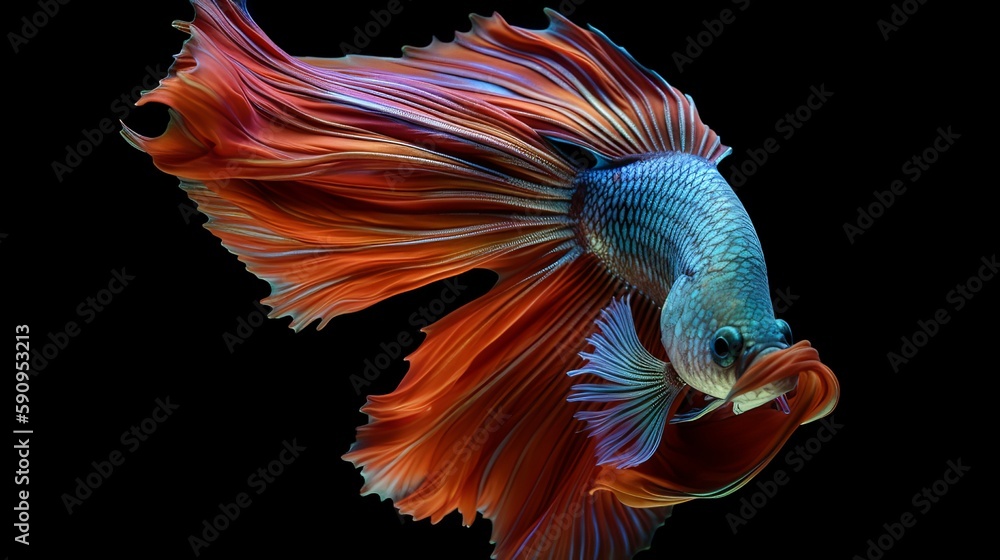 Fototapeta premium Vibrant Siamese Fighting Fish