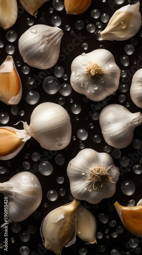 Fresh garlic illustration. Generative AI
