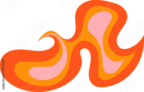 Wallpaper Mural Inflame Orange Retro Wavy Psychedelic Element Illustration Set Torontodigital.ca