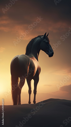 Arabian Horse Against Sunset © Maxim
