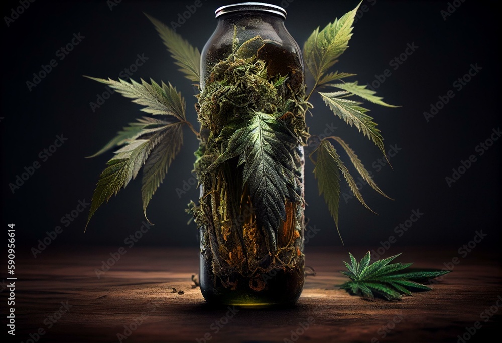 Cannabis cola (Thousand Oaks marijuana strain) with visible hairs and