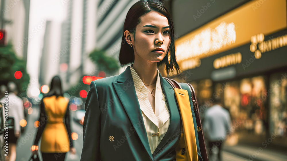 An Outdoor Portrait of a Smart and Beautiful business Woman Posed for the Camera. Smart and beauty. Generative AI