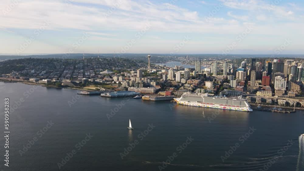 Aerial View of Seattle and Space Needle Aerial View of Seattle and Space Needle