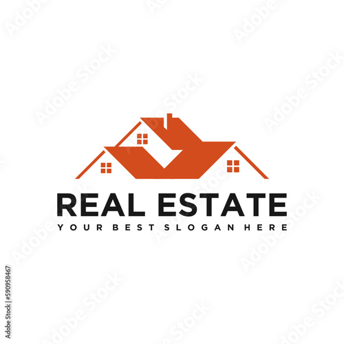Real estate logo design. simple and modern concept