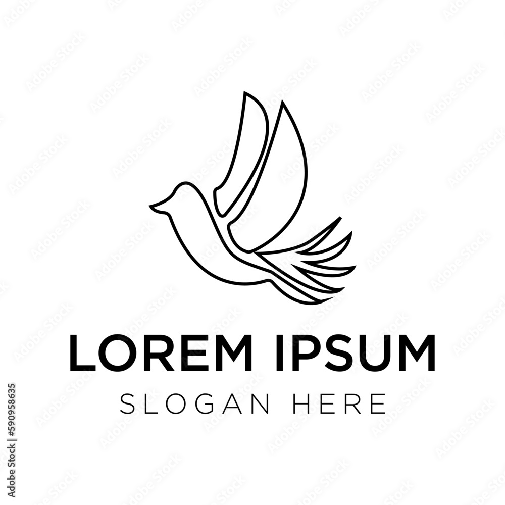 bird logo vector illustration isolated on white background bird logo vector illustration isolated on white background