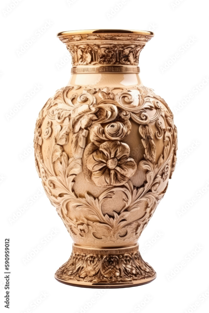 vase isolated on transparent background, generative ai