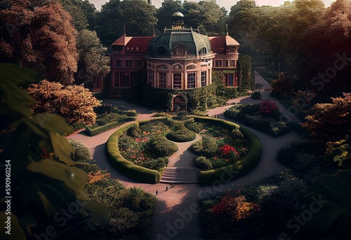 historical garden city at the edge of Berlin. Generative AI