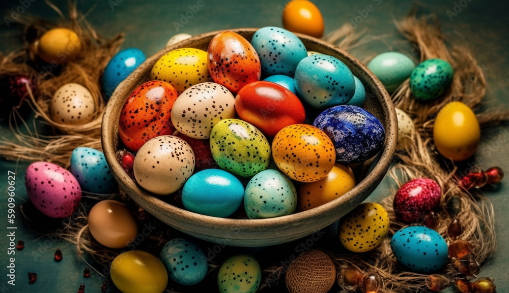 Happy Easter Celebration Colorful Egg. Based on Generative Ai. Happy Easter Celebration Colorful Egg. Based on Generative Ai.