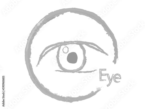 バナーや挿絵やアイコンなどに使えそうな　目のオリジナルブラシシンプルベクターイラスト　