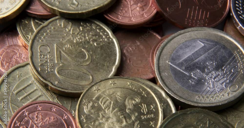 Euro cents change coin collection heap. Closeup. Euro cents change coin collection heap. Closeup.