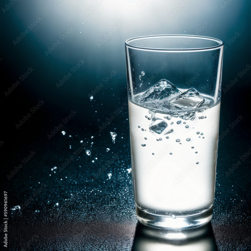 Water Glass Drink. Generative AI Water Glass Drink. Generative AI