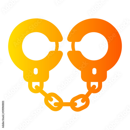 handcuff gradient icon