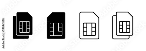 Sim card icon vector for web and mobile app. dual sim card sign and symbol
