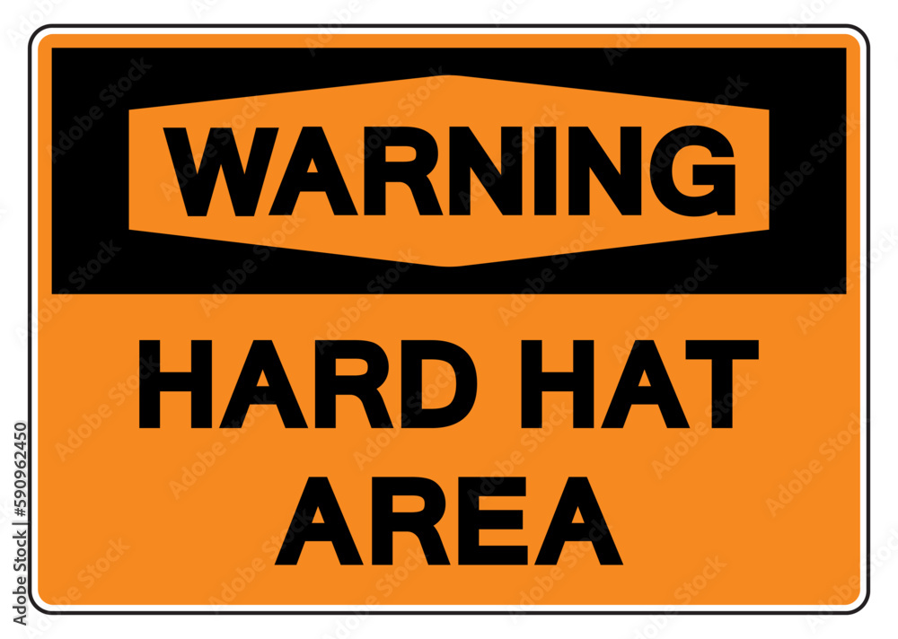 Fototapeta premium Warning Hard Hat Symbol Sign,Vector Illustration, Isolate On White Background Label. EPS10