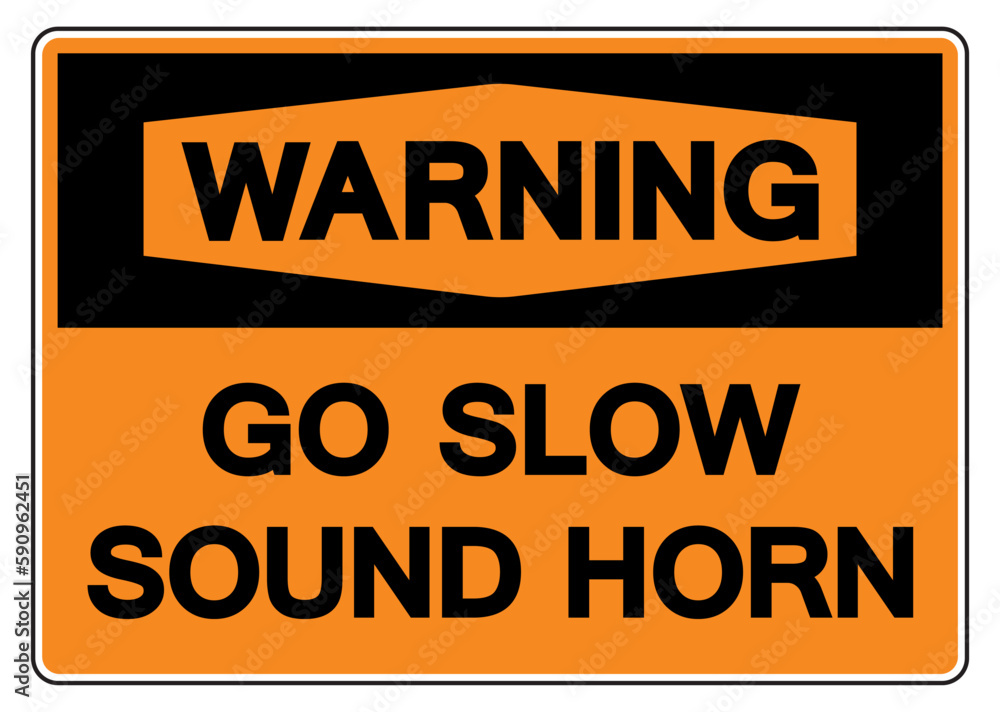 Warning Go Slow Sound Horn Symbol Sign,Vector Illustration, Isolate On White Background Label. EPS10