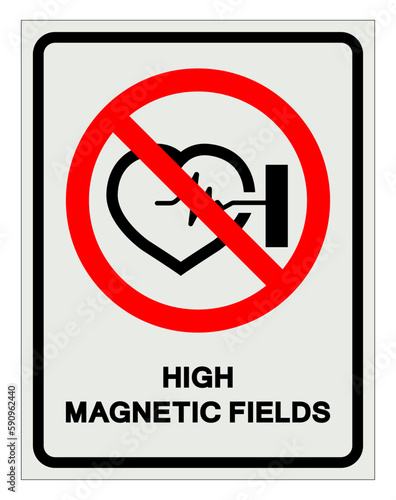 High Magnetic Fields Symbol Sign ,Vector Illustration, Isolate On White Background Label .EPS10