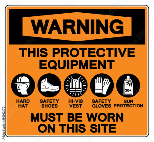 This Protective Equipment Must Be Worn On This Site Symbol Sign ,Vector Illustration, Isolate On White Background Label. EPS10