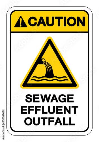 Caution Sewage Effluent Outfall Symbol Sign, Vector Illustration, Isolate On White Background Label .EPS10
