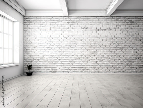 Blank White Brick Wall for Product Showcase