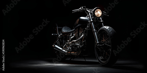 Motorcycle on black
