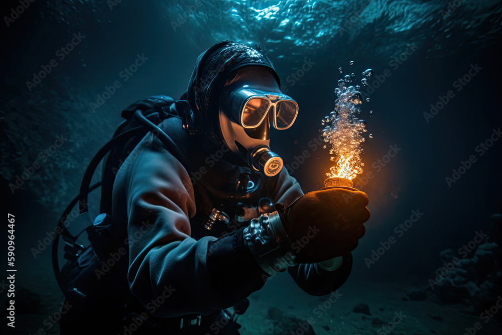 Exploring the Depths: A Lighter Guides the Way in a Deep Sea Dive