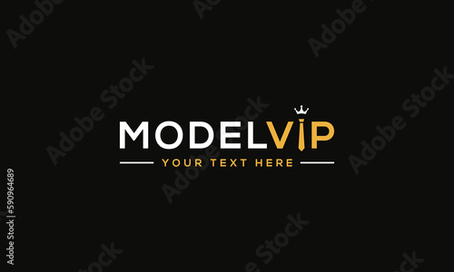 model VIP logo. VIP logo. tie logo. office entrepreneur logo