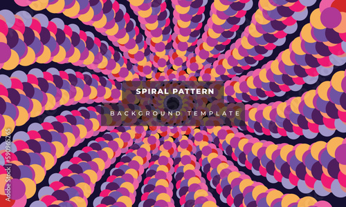 Abstract colorful background with spiral whirl pattern for poster, banner, or landing page