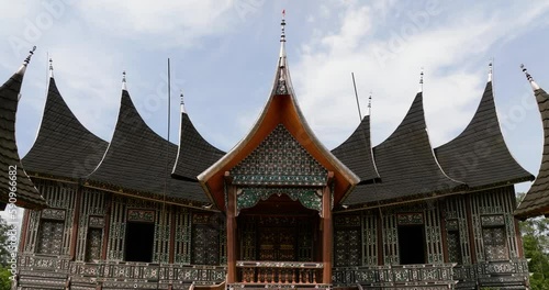 Royal palace in traditional Indonesian style. Istano Silinduang Bulan. Sumatra, Indonesia.