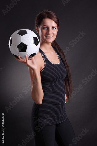 young woman with soccer ball © zhagunov_a