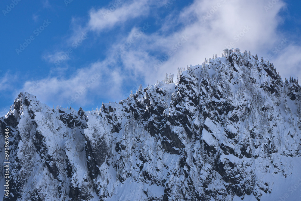 snow covered mountains