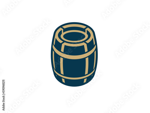 barrel logo. Single malt whiskey on white background