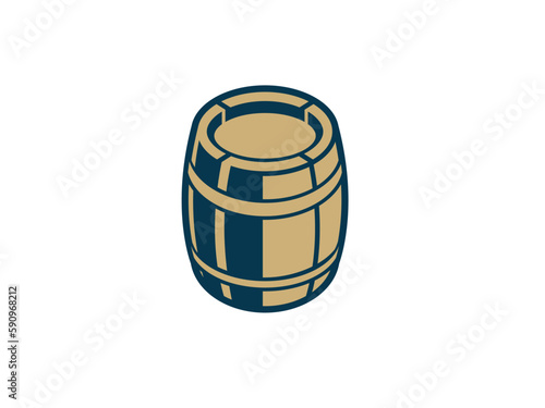 barrel logo. Single malt whiskey on white background