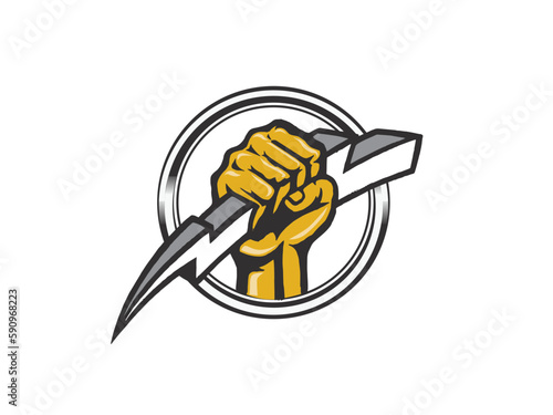 energy power hand vector new