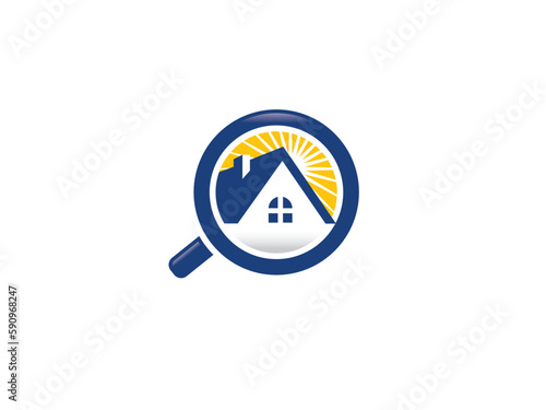 search home logo design concept template vector