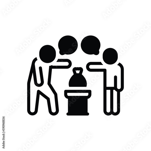 Black solid icon for argue  