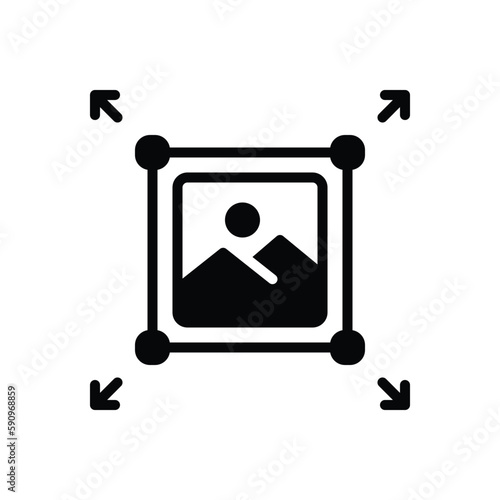 Black solid icon for enlarge 